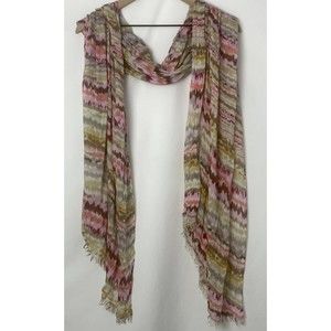 Women's Multicolored Patterned Shawl/Wrap/Scarf w/ Fringe